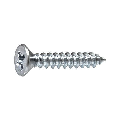 Au-ve-co® 1479 Tapping Screw, #8 Thread, 7/16 in OAL, Phillips Flat Head, Zinc-Plated
