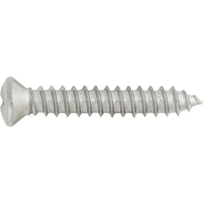 Au-ve-co® 1483 Tapping Screw, #8 Thread, 1 in OAL, Phillips Oval Head, Chrome