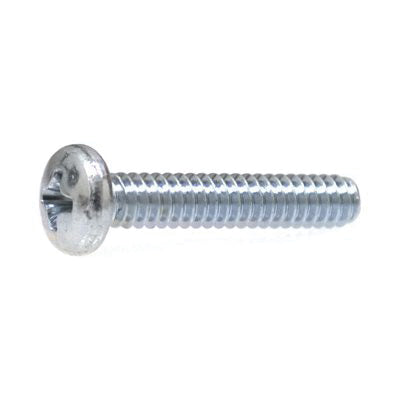 Au-ve-co® 15386 Machine Screw, #10-24 Thread, 3/8 in OAL, Phillips Pan Head, Zinc-Plated