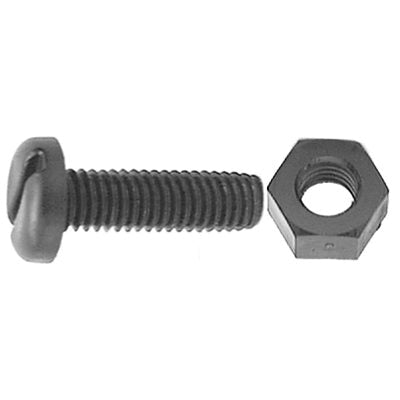 Au-ve-co® 15413 License Plate Screw, System of Measurement: Metric, M6x1 Thread, 20 mm L, Pan Head, Slotted Drive