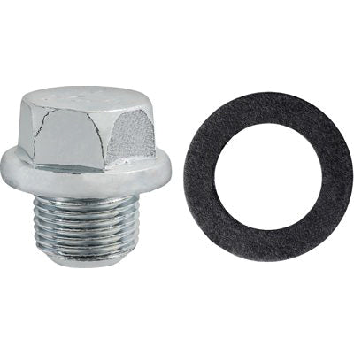 Au-ve-co® 15528 Oil Drain Plug With Gasket, M16.4x1.33 Thread, 13 mm L Thread, 19 mm Head, Steel, Zinc-Plated