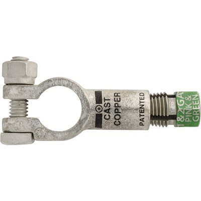 Au-ve-co® 15605 Compression Battery Cable Terminal, Cast Copper, Green, Tin-Plated