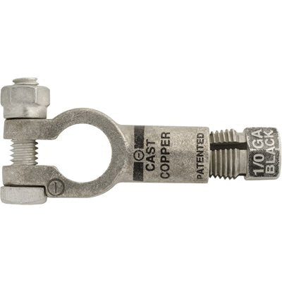 Au-ve-co® 15606 Compression Battery Cable Terminal, Cast Copper, Black, Tin-Plated
