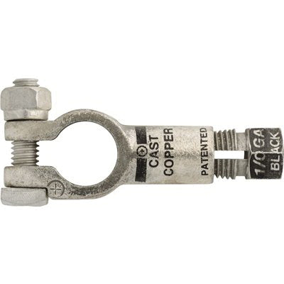 Au-ve-co® 15607 Compression Battery Cable Terminal, Cast Copper, Black, Tin-Plated