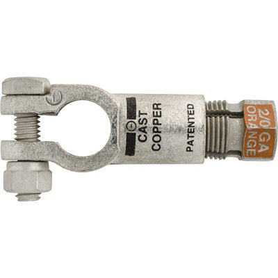 Au-ve-co® 15608 Compression Battery Cable Terminal, Cast Copper, Orange, Tin-Plated