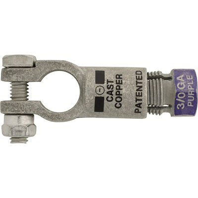 Au-ve-co® 15610 Compression Battery Cable Terminal, Cast Copper, Purple, Tin-Plated
