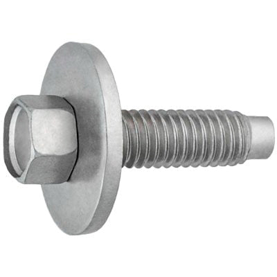 Au-ve-co® 15778 Body Bolt, System of Measurement: Metric, M6x1 Thread, 22.5 mm L, Hex, Sems® Head, 8 mm Head, Zinc