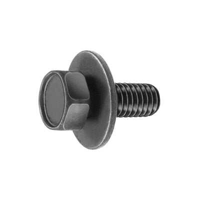 Au-ve-co® 15791 Body Bolt, System of Measurement: Metric, M6x1 Thread, 16 mm L, Hex, Sems® Head, 10 mm Head
