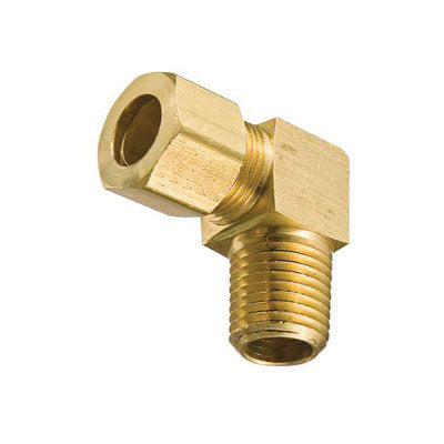 Au-ve-co® 158 90 deg Elbow, 1/8 in Compression Tube x 1/8 in MNPT, Brass