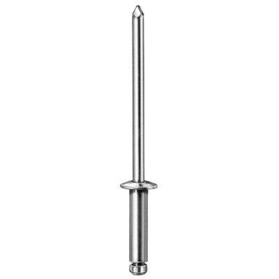 Au-ve-co® PAN'L 16031 Dome Head Blind Rivet, 1/2 in L, 1/8 in Dia, 5/16 to 3/8 in Grip, Aluminum, Silver