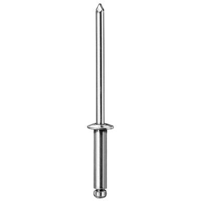 Au-ve-co® PAN'L 16032 Dome Head Blind Rivet, 5/8 in L, 1/8 in Dia, 3/8 to 1/2 in Grip, Aluminum, Silver