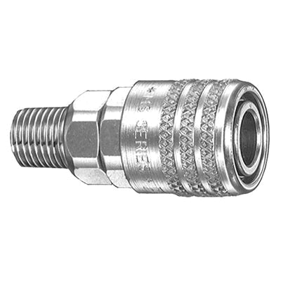 Au-ve-co® MS Series 16067 Air System Coupler, 1/4 in MNPT, Zinc-Chromate