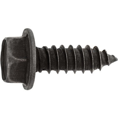 Au-ve-co® 16149 Tapping Screw, #10 Thread, 1/2 in OAL, Hex Washer Head, Black Oxide