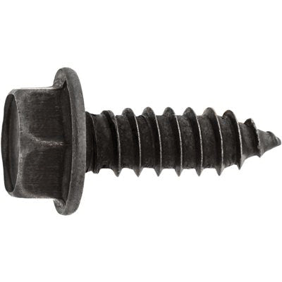 Au-ve-co® 16152 Tapping Screw, #14 Thread, 3/4 in OAL, Hex Washer Head, Black Oxide