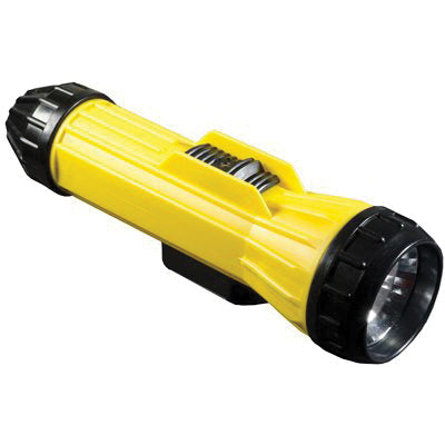 Au-ve-co® 16168 Magna-Beam/Fixed Magnet Heavy-Duty Industrial Flashlight, Black/Yellow Housing