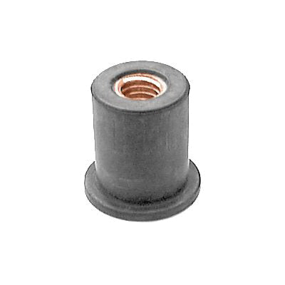 Au-ve-co® 16255 Well Nut With Captive Brass Nut, System of Measurement: Imperial, 1/4-20 Thread, Neoprene