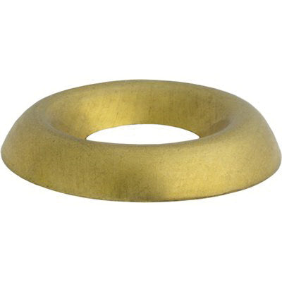 Au-ve-co® 16593 Countersunk Finishing Washer, #10, 1/4 in ID, 19/32 in OD, Brass, Plain