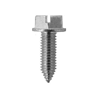 Au-ve-co® 16826B License Plate Screw, System of Measurement: Metric, M6x1 Thread, 20 mm L, Hex Washer Head, Zinc