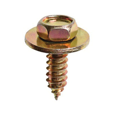 Au-ve-co® 16828 Tapping Screw, System of Measurement: Metric, M6.3x1.81 Thread, 20 mm L, Hex, Sems® Head