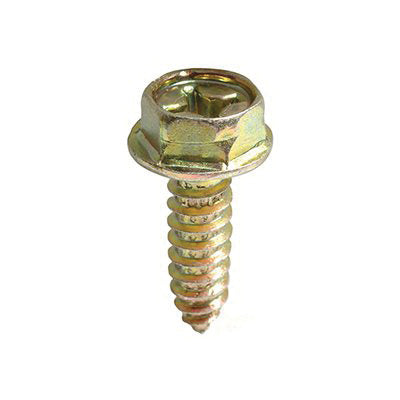 Au-ve-co® 16960 License Plate Screw, System of Measurement: Metric, M6x1.81 Thread, 20 mm L, Hex Washer Head