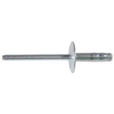 Au-ve-co® STAVEX® 16988 Large Flange Rivet, 3/16 in Dia, 0.188 to 0.25 in Grip, Steel