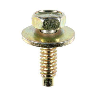 Au-ve-co® 17034 Body Bolt, System of Measurement: Imperial, 1/4-20 Thread, 7/8 in L, Hex, Sems® Head, 7/16 in Head