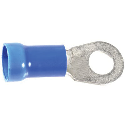 Au-ve-co® 17048 Insulated Ring Terminal, 6 AWG Wire, Electrolytic Copper, Blue