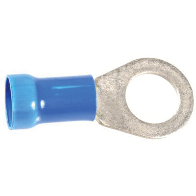 Au-ve-co® 17049 Insulated Ring Terminal, 6 AWG Wire, Electrolytic Copper, Blue