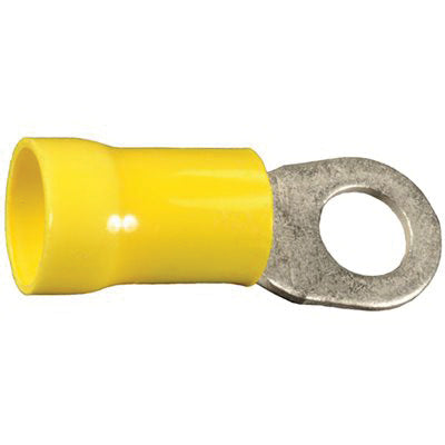 Au-ve-co® 17052 Insulated Ring Terminal, 4 AWG Wire, Electrolytic Copper, Yellow