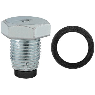 Au-ve-co® 17145 Single Oversize Magnetic Drain Plug With Gasket, 1/2-20 Thread, Steel, Zinc-Plated, 13/16 in OAL