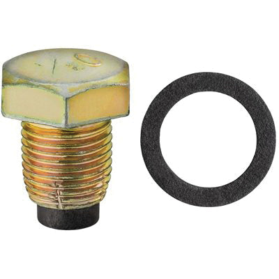Au-ve-co® 17146 Double Oversize Magnetic Drain Plug With Gasket, 1/2-20 Thread, Steel, Zinc-Plated, 13/16 in OAL