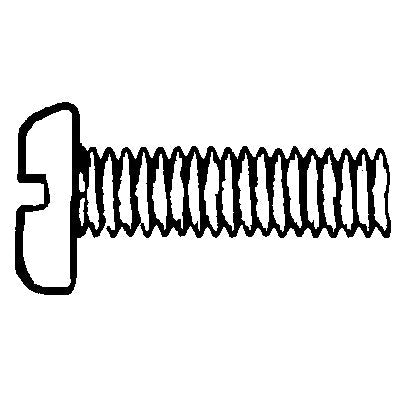Au-ve-co® 17169 License Plate Screw, System of Measurement: Metric, M6x1 Thread, 20 mm L, Pan Head, Slotted Drive