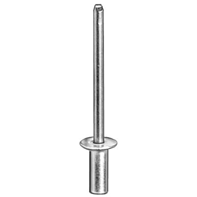 Au-ve-co® 17419 Dome Head Closed End Rivet, 11/32 in L, 3/16 in Dia, 1/16 to 1/8 in Grip, Aluminum