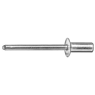 Au-ve-co® 17415 Dome Head Closed End Rivet, 15/32 in L, 3/16 in Dia, 1/8 to 1/4 in Grip, Aluminum