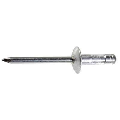 Au-ve-co® AVEX® 17433 Brazier Head Blind Rivet, 11/16 in L, 3/16 in Dia, 3/16 to 7/16 in Grip, Aluminum, Yellow
