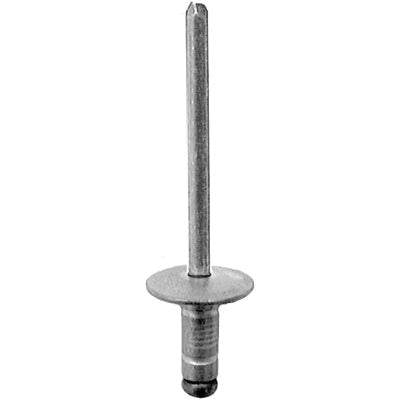 Au-ve-co® 17468 Flange Rivet, 5/32 in Dia Rivet, 15/32 in Dia Flange, 3/64 to 1/4 in Panel Grip, Aluminum