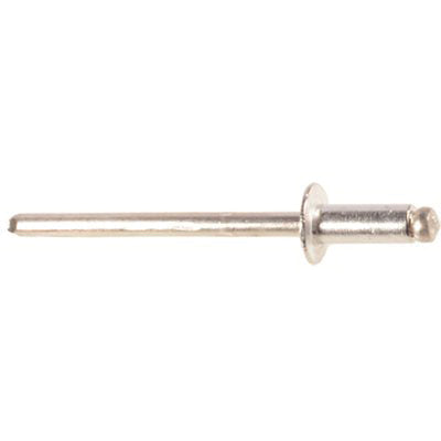 Au-ve-co® 17470 Specialty Rivet, 1/8 in Dia Rivet, 1/4 in Dia Flange, 1/8 to 3/16 in Panel Grip, Aluminum
