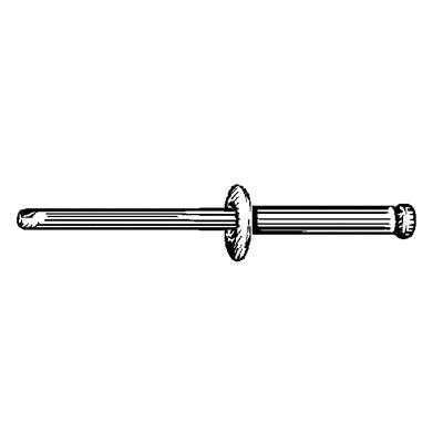Au-ve-co® 17471 Large Secondary Head Rivet, 31/32 in L, 1/8 in Dia, 5/64 to 3/8 in Grip, Aluminum