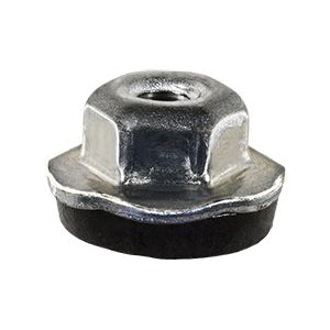Au-ve-co® 17495 Flange Nut With Sealer, System of Measurement: Metric, M4x0.7 Thread, 8 mm Width Across Flat, 6 mm H