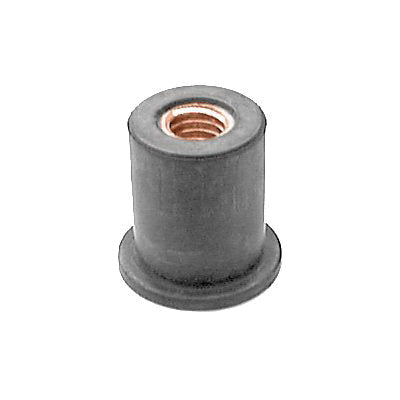 Au-ve-co® 17586 Well Nut With Captive Brass Nut, System of Measurement: Imperial, #10-32 Thread, Neoprene