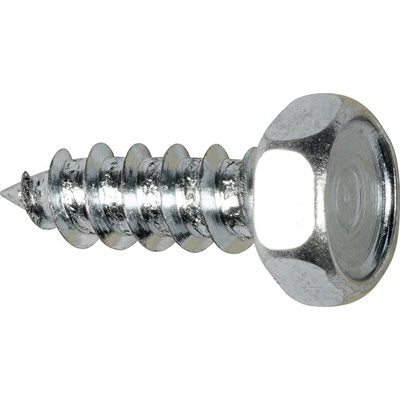 Au-ve-co® 1781 Tapping Screw, #14 Thread, 3/4 in OAL, Indented Hex Head, Bright Zinc Chromate