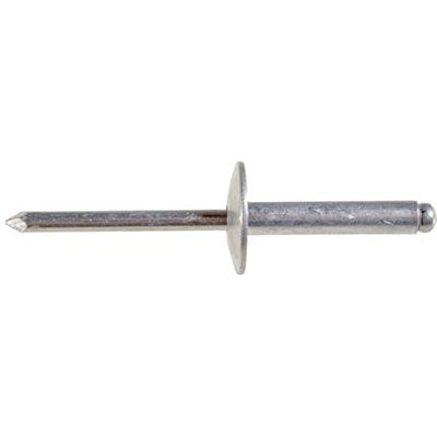 Au-ve-co® 17977 Rivet, 3/16 in Dia Rivet, 5/8 in Dia Flange, 5/8 to 3/4 in Panel Grip, Aluminum