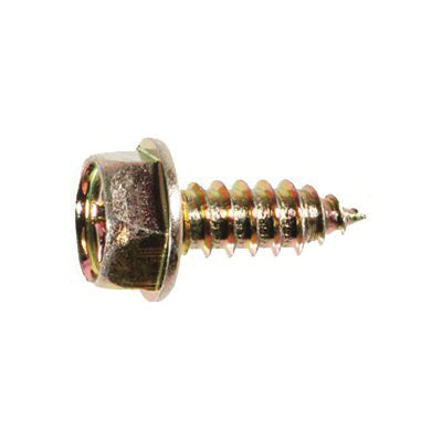 Au-ve-co® 17980 License Plate Screw, System of Measurement: Metric, M6x1.81 Thread, 16 mm L, Hex Washer Head