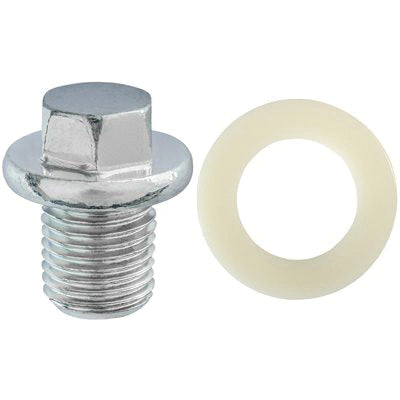 Au-ve-co® 18025 Oil Drain Plug With Gasket, M14x1.5 Thread, 16 mm L Thread, 13 mm Head, Steel, Zinc-Plated