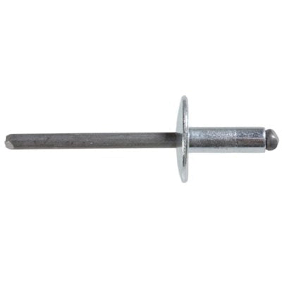 Au-ve-co® 18168 Rivet, 3/16 in Dia Rivet, 5/8 in Dia Flange, 1/4 to 3/8 in Panel Grip, Steel
