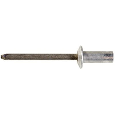 Au-ve-co® 18169 Rivet, 3/16 in Dia Rivet, 11/32 in Dia Flange, 1/8 to 1/4 in Panel Grip, Aluminum