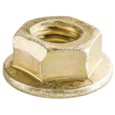 Au-ve-co® 18251 Flange Lock Nut, System of Measurement: Metric, M6x1 Thread, 10 mm Width Across Flat, 6 mm H, Zinc