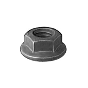 Au-ve-co® 18253 Flange Nut, System of Measurement: Metric, M10x1.25 Thread, 14 mm Width Across Flat, 9 mm H, Zinc