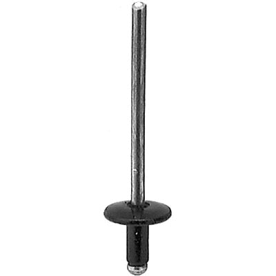 Au-ve-co® 18304 Rivet, 1/8 in Dia Rivet, 3/8 in Dia Flange, 1/16 to 1/8 in Panel Grip, Aluminum