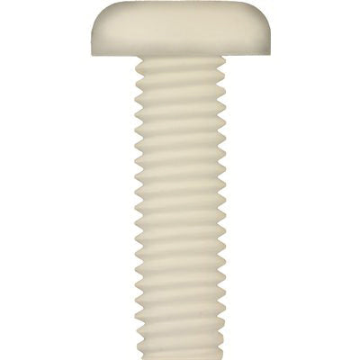 Au-ve-co® 18343 License Plate Screw, System of Measurement: Metric, M6x1 Thread, 20 mm L, Pan Head, Slotted Drive